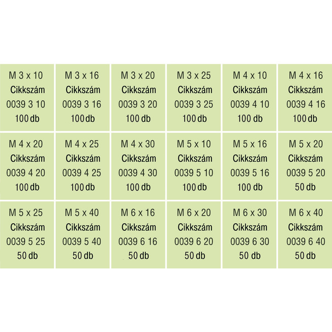 RECA szortiment - DIN 963 - 4.8 - horganyzott kék - 1450-részes