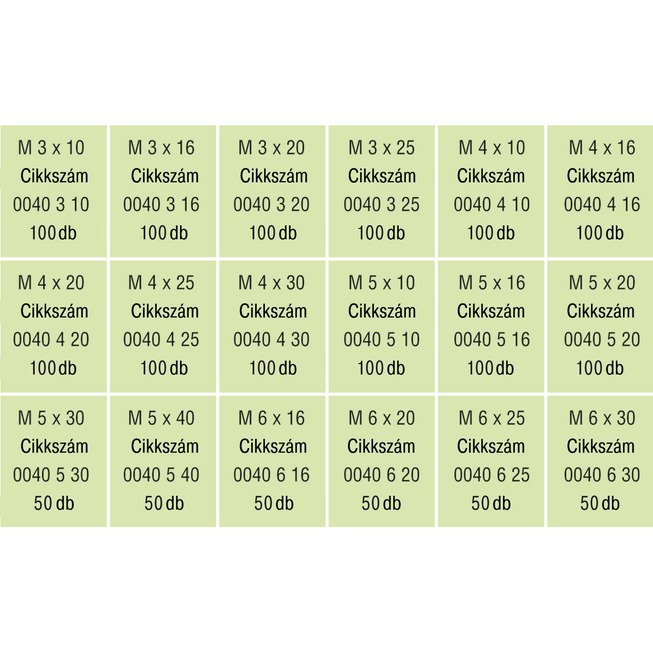 RECA szortiment - DIN 84 - 4.8 - horganyzott kék - 1345-részes