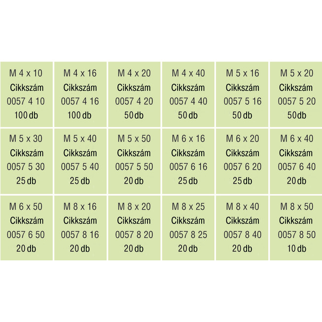 RECA Sortiment - DIN 933 - 8.8 - horganyzott - M4-M8 - 610-teilig