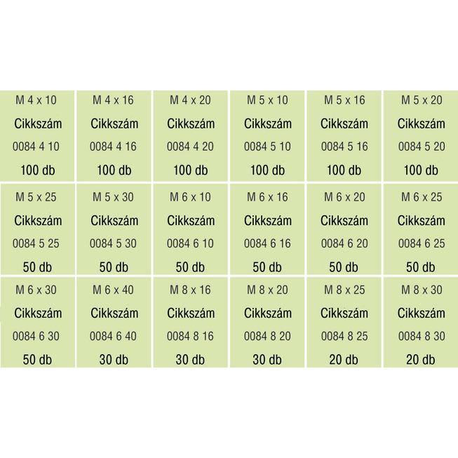 RECA szortiment - ISO 4762 - 8.8 - horganyzott kék - M4-M8 - 910-részes