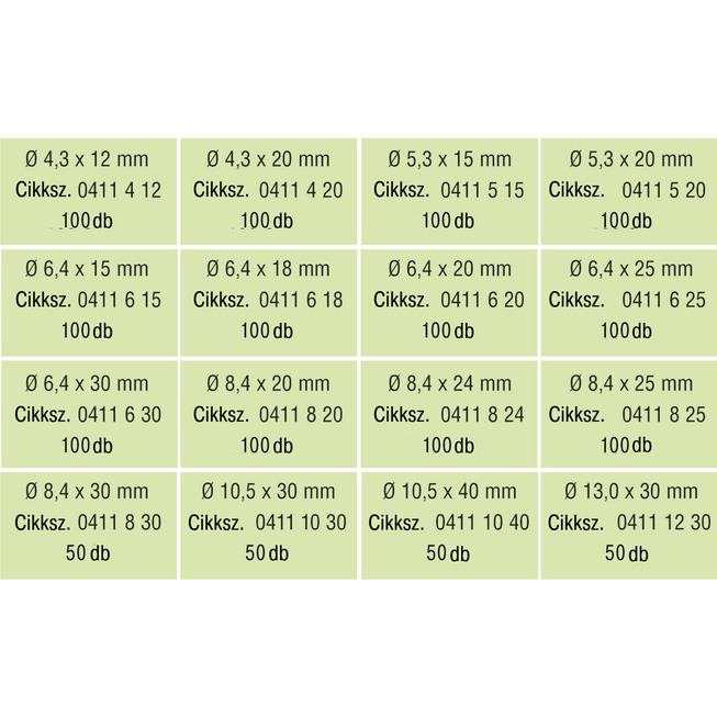 RECA szortiment - sárfogó-/karosszéria alátétek - 100HV - horganyzott - 1250 db-os