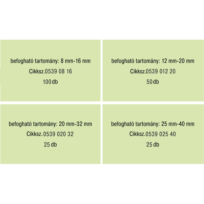 RECA szortiment - tömlőbilincsek csigamenettel - DIN 3017-1 - A forma - W2 - 165-részes