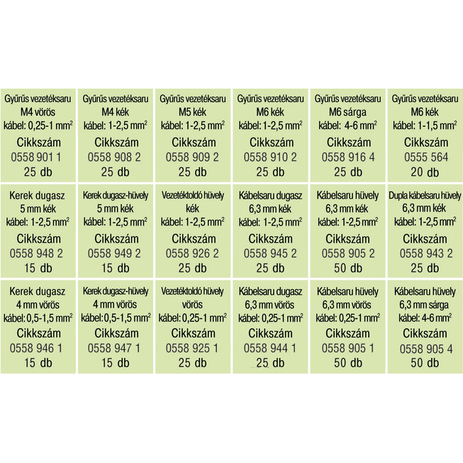 RECA szortiment - kábelcsatlakozók és fogók - 466 db