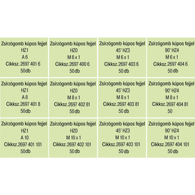 RECA szortiment - Zsírzógombok - 600-részes