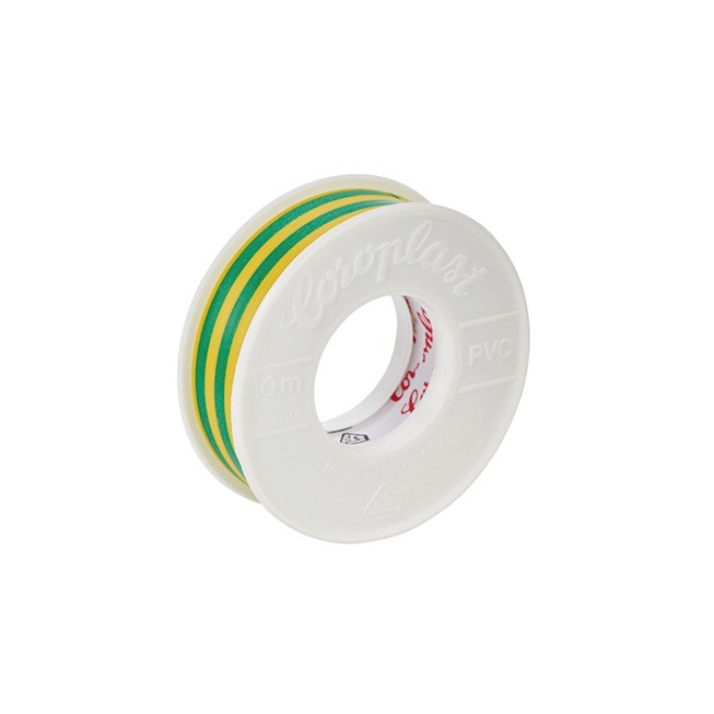 Izolační páska Coroplast® zelenožlutá, délka 10m, šířka 15mm