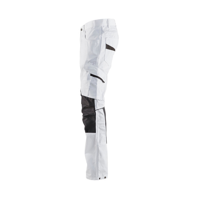 Malerhose mit Stretch Weiß/Dunkelgrau C150