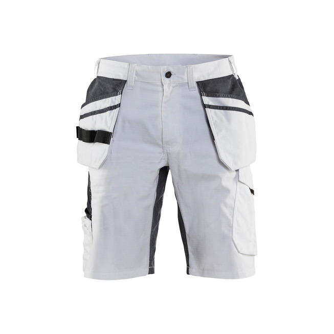 Maler Shorts mit Stretch Weiß/Dunkelgrau C48