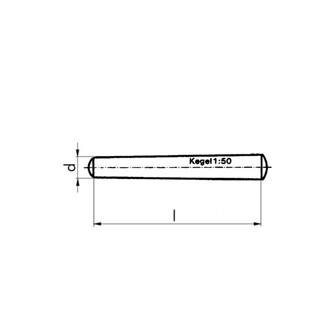 Kegelstift DIN 1B - Stahl - blank - 8 X 36