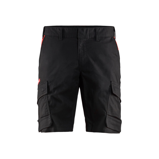 Industrie Shorts Stretch Schwarz/Rot C62