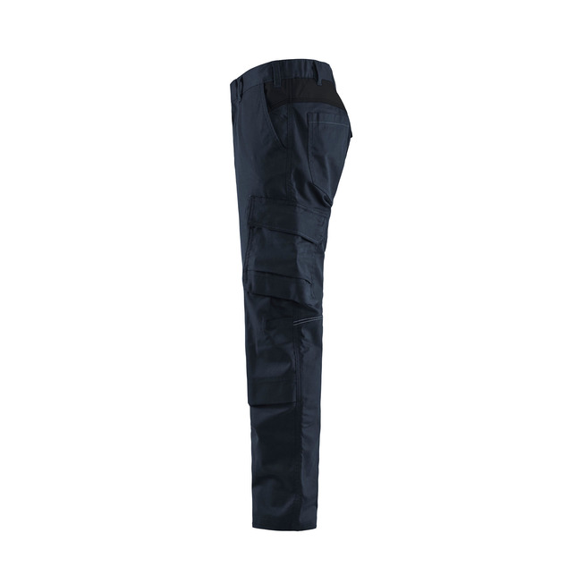 Industrie Arbeitshose Stretch mit Kniepolstertaschen Dunkel Marineblau/Schwarz C148