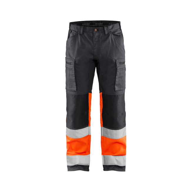 High Vis Arbeitshose mit Stretch Mittelgrau/High Vis Orange C154