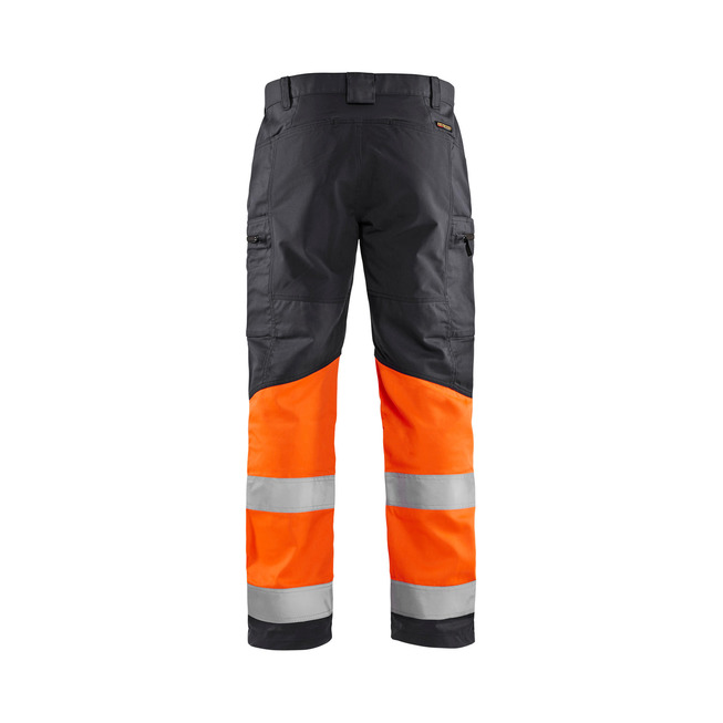 High Vis Arbeitshose mit Stretch Mittelgrau/High Vis Orange C156