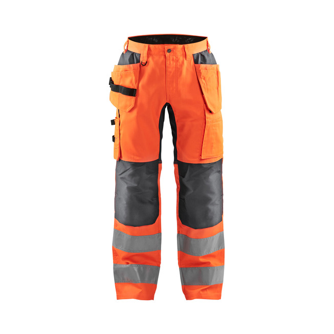 High Vis Arbeitshose mit Stretch High Vis Orange/Mittelgrau C48