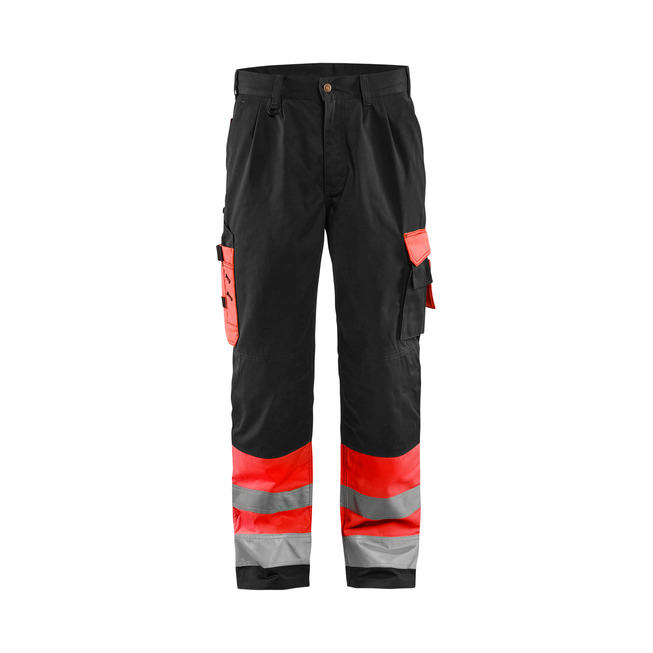 High Vis Arbeitshose High Vis Rot/Schwarz C46