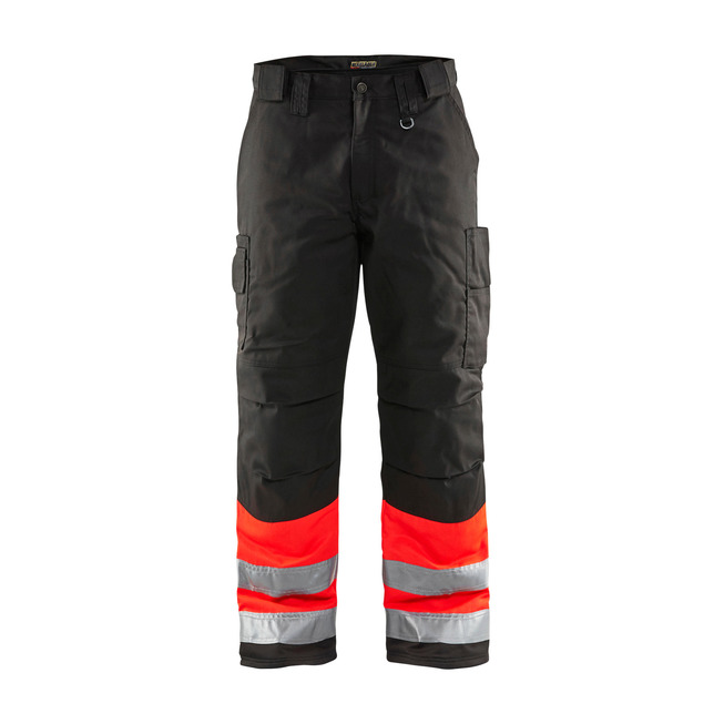 High Vis Arbeitshose High Vis Rot/Schwarz D112