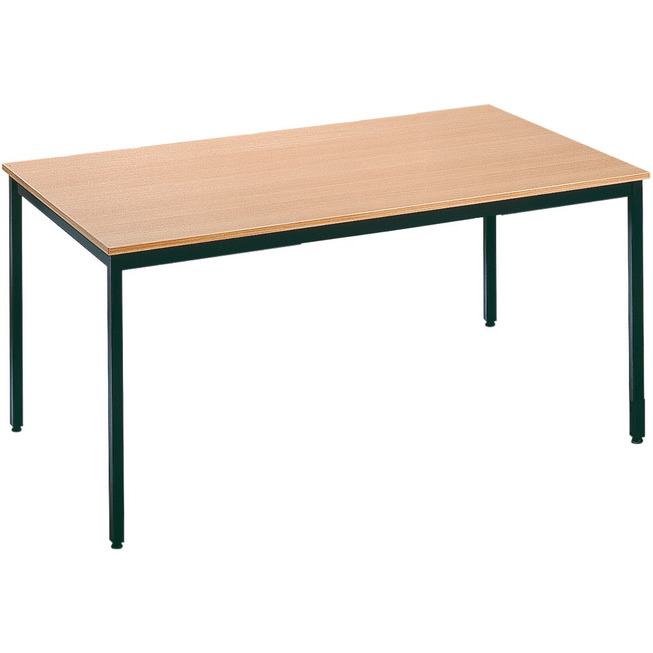Stůl s z temně černého kovu, deska stolu buk V/47cm Š/80cm D/180cm