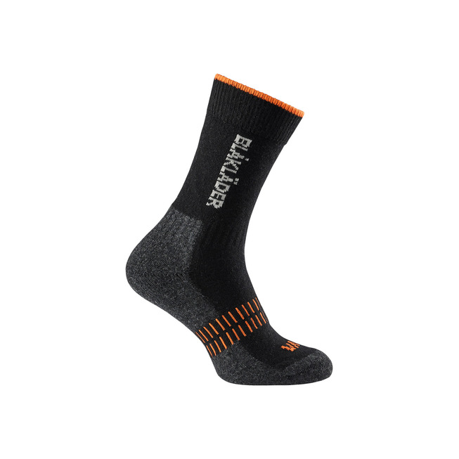 Socken WARM Schwarz/NEON Orange 45-48