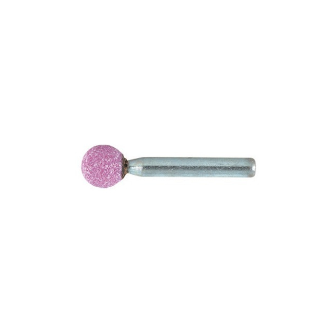 Kugelschleifstift Durchmesser 20 mm Schaft 6 mm Edelkorund rosa Korn 60