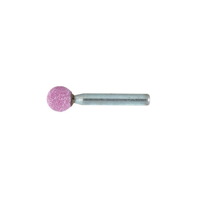 Kugelschleifstift Durchmesser 25 mm Schaft 6 mm Edelkorund rosa Korn 60