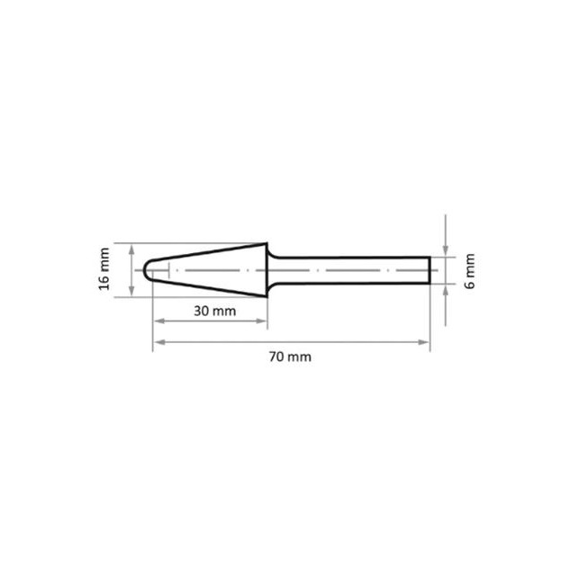 Frez trzpieniowy HSS Forma L 16x30x6