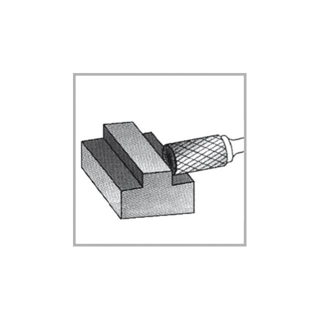 RECA Hartmetall-Frässtifte Zylinderform kreuzverzahnt Durchmesser x Länge 8 x 20 mm mit 6 mm Schaft
