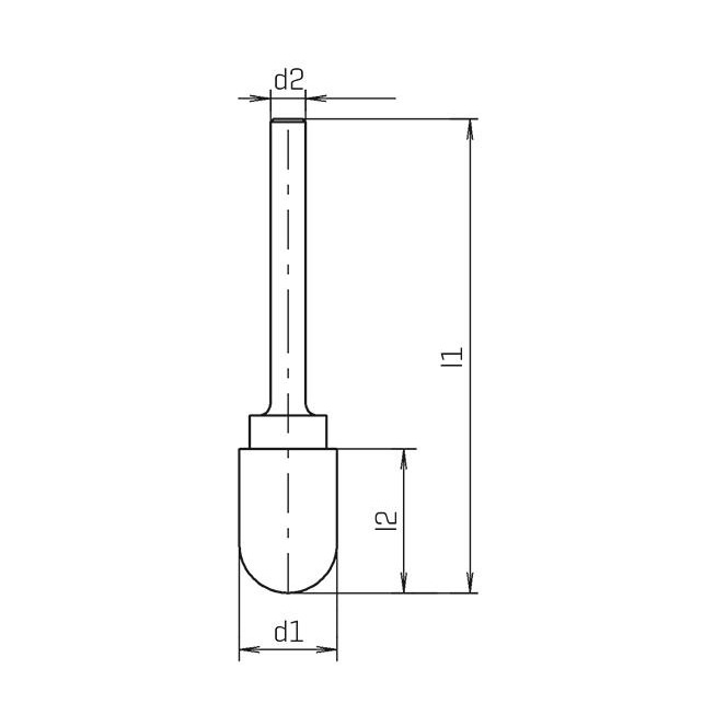 RECA Hartmetall-Frässtifte Kugelzylinderform kreuzverzahnt Durchmesser x Länge 6 x 18 mm mit 6 mm Schaft