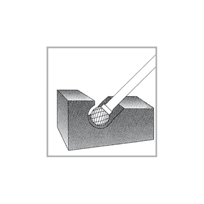 RECA Hartmetall-Frässtifte Kugelform kreuzverzahnt Durchmesser x Länge 8 x 7 mm mit 6 mm Schaft