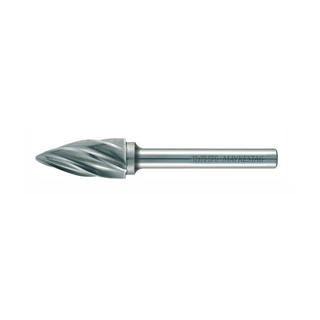 RECA Hartmetall-Frässtifte Spitzbogenform, aluminium, Durchmesser x Länge 12 x 25 mm mit 6 mm Schaft