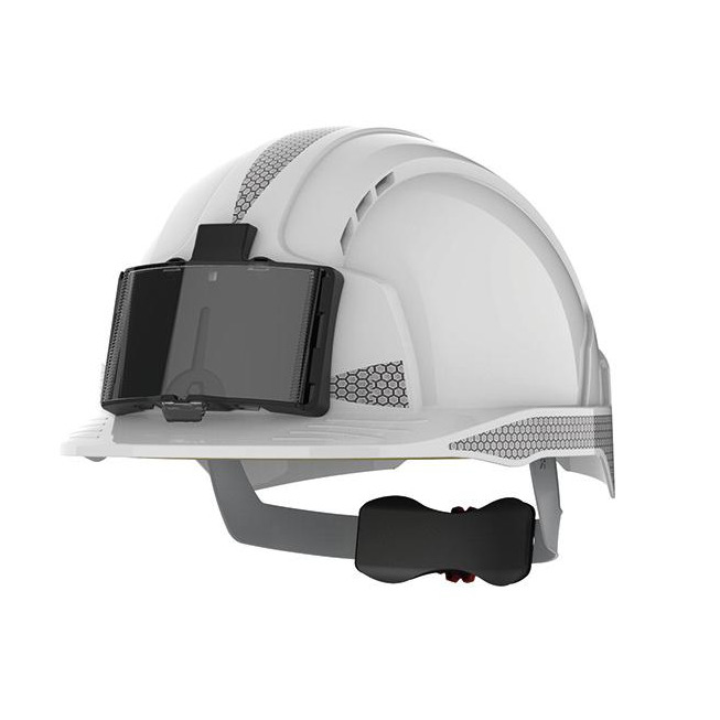 Ochranná helma JSP EVOlite® bílá, s držákem ID karty a reflexními pásky