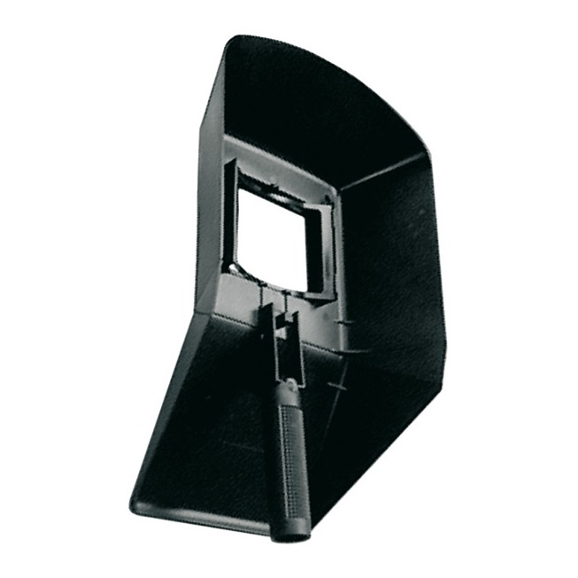 Ruční ochranné štíty pro svářeče z černošedého plastu vel. skla 90 x 110 mm
