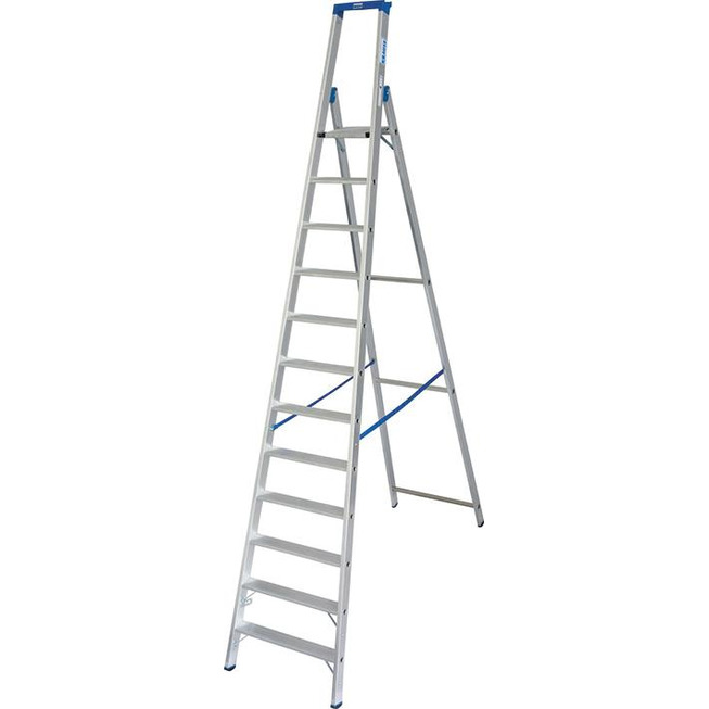 Stabilo Stufen-Stehleiter,Sprossen12,Höhe 3,70m,Arbeitshöhe 4,80m,Gewicht15,6kg
