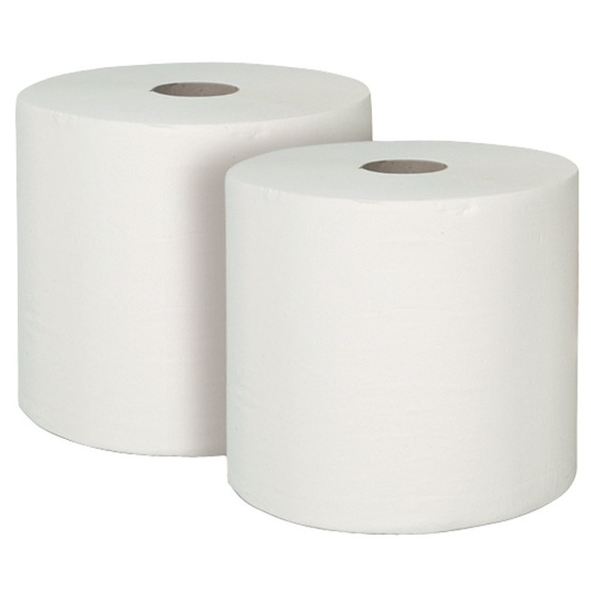 Čisticí papírové utěrky, celulóza, 3vrstvé bílé 25x25 cm, balení 2 role