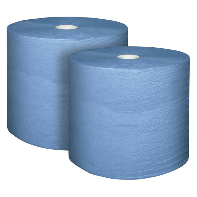 Role čisticího papíru 3 vrstvý, modrý, 22 x 36 cm balení 2 role, v roli 1000 útržků