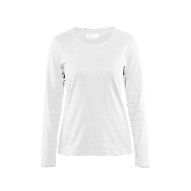 Damen Langarm T-Shirt Weiß XXXL