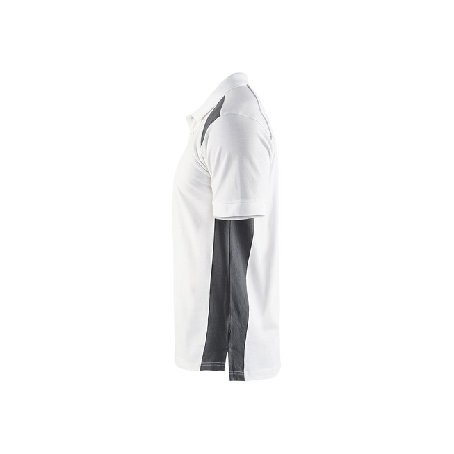 Polo Shirt Weiß/Dunkelgrau S