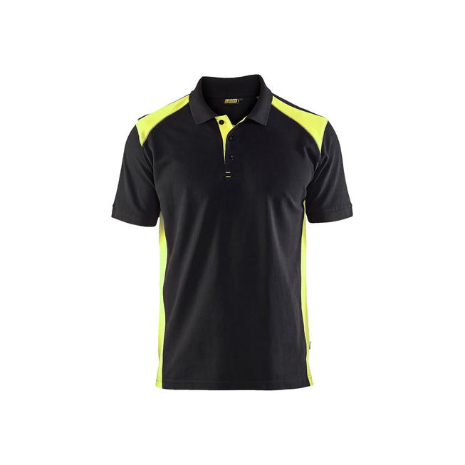 Polo Shirt Schwarz/Gelb XL