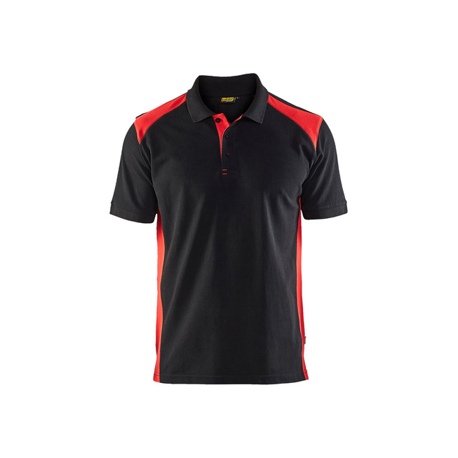 Polo Shirt Schwarz/Rot L