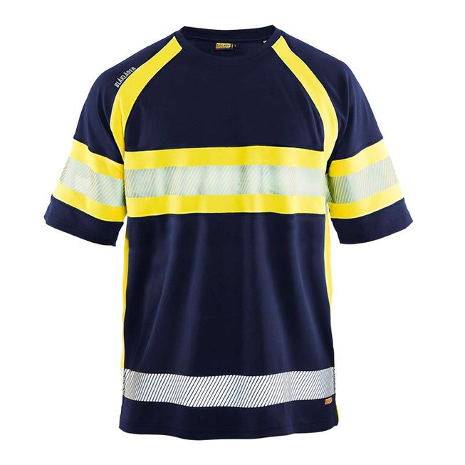 UV T-Shirt High Vis Marineblau/ High Vis Gelb XL