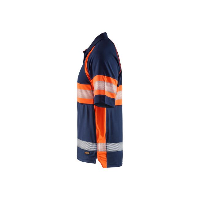 UV Polo Shirt High Vis Klasse 1 Marineblau/Orange XXL