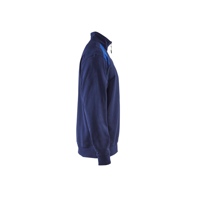 Sweater mit Half-Zip 2-farbig Marineblau/Kornblau XXXL