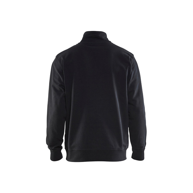 Sweater mit Half-Zip 2-farbig Schwarz/Kornblau S