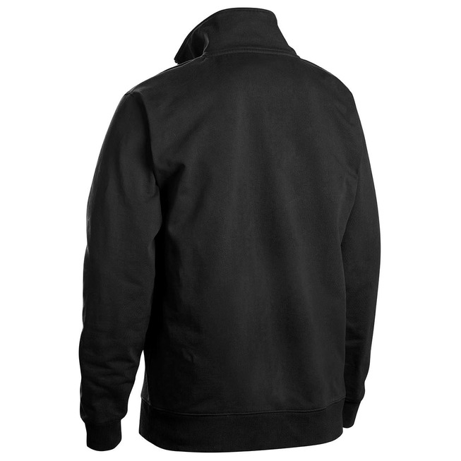 Sweater mit Half-Zip 2-farbig Schwarz/Grau 4XL