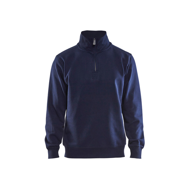 Sweater mit Half-Zip Marineblau S