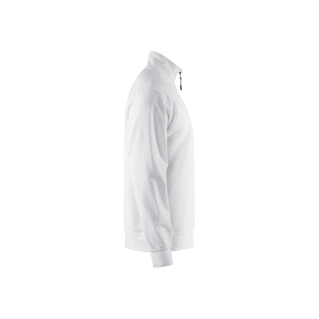 Sweatshirt mit Half-Zip Weiß 4XL