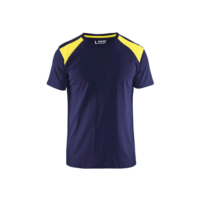 T-shirt Marineblau/Gelb L