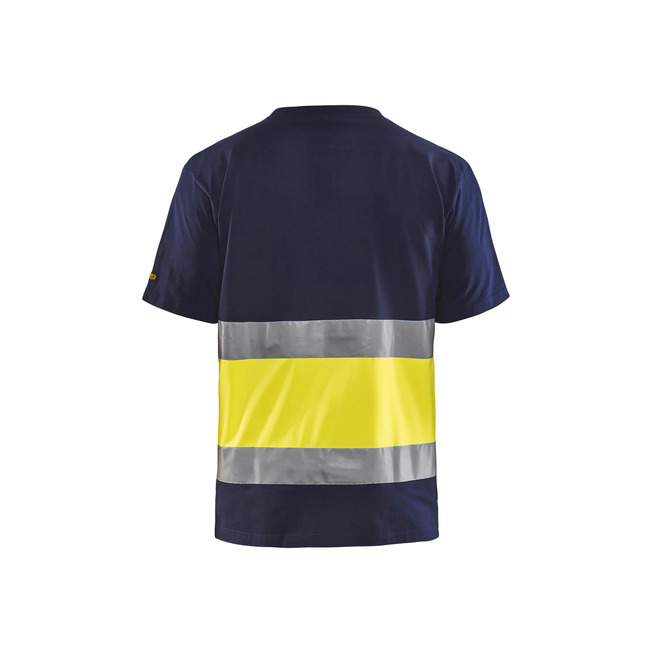 High Vis T-shirt Marineblau/Gelb XS