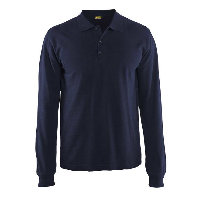 Langarm Polo Shirt Marineblau XL