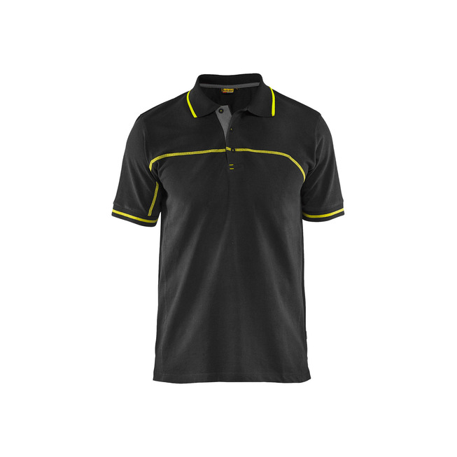 Polo Shirt Schwarz/Gelb 4XL