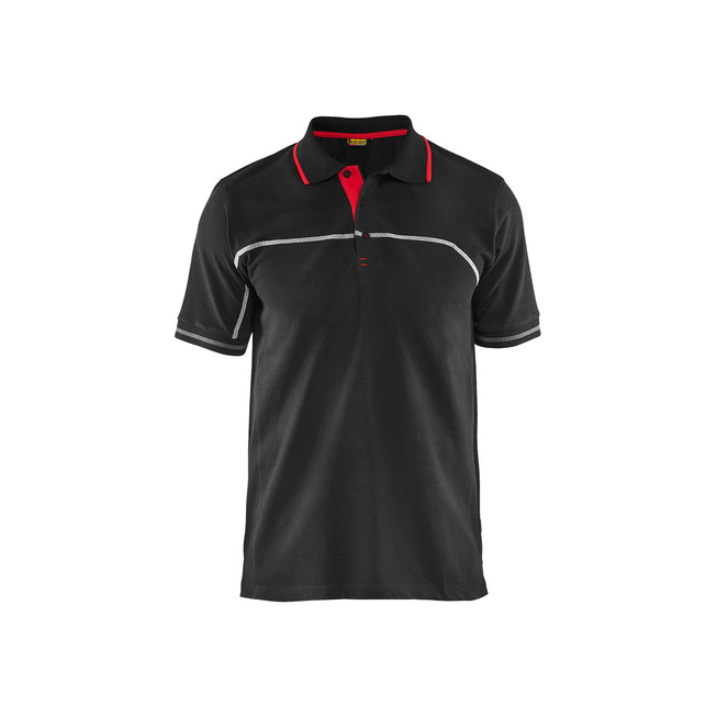 Polo Shirt Schwarz/Rot XXL