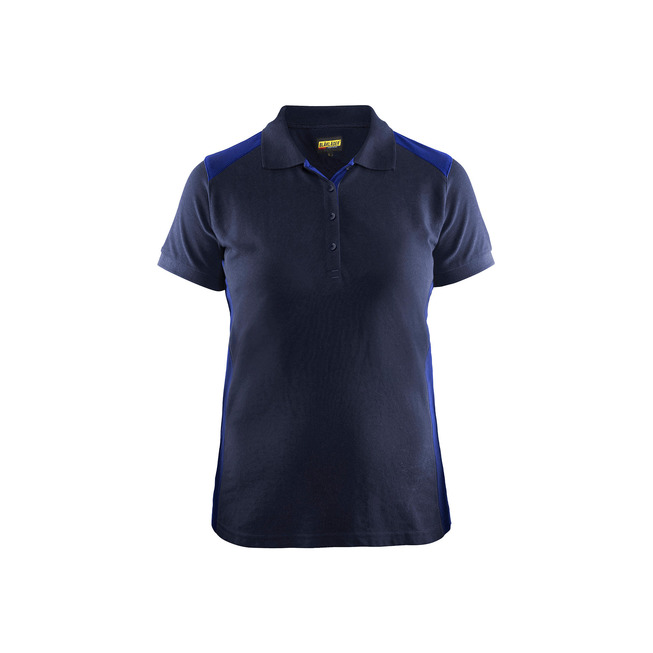 Damen Polo Shirt Marineblau/Kornblau L